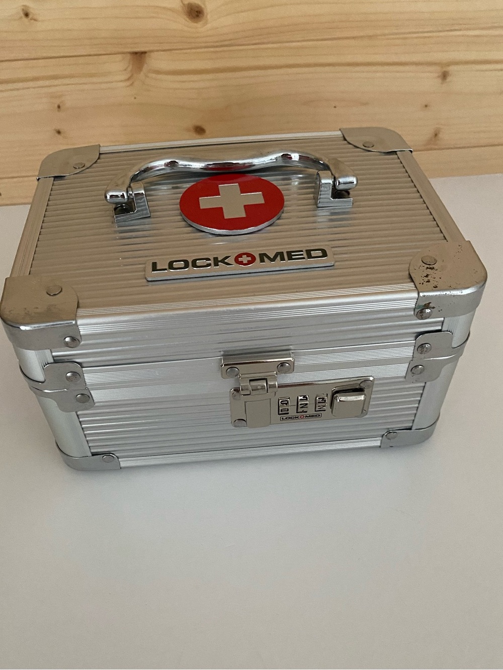 LockMed 3-Digit Combination Medicine Lock Box Portable Storage Secure Case
